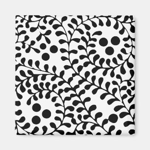 Pretty Flourished Black and White Print Magnet