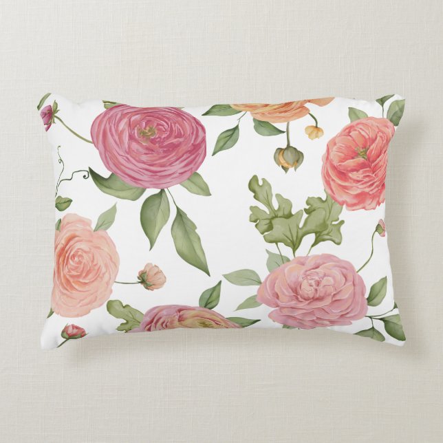 Pretty Flower Accent Pillow (Front)