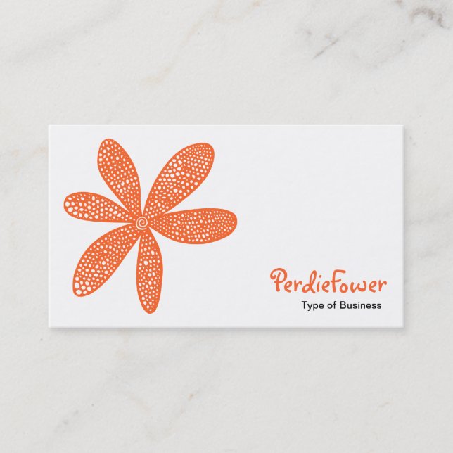 Pretty Flower - Autumn Orange FF6633 Business Card (Front)