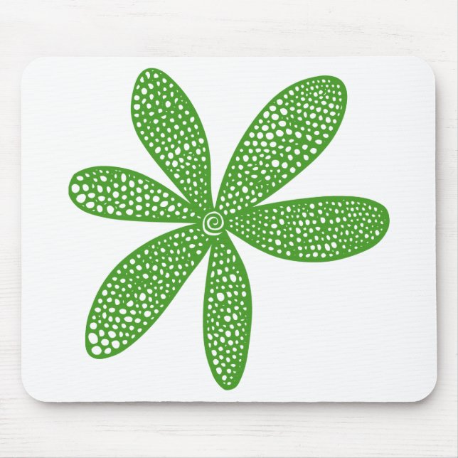 Pretty Flower - Avocado Green Mouse Pad (Front)