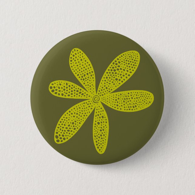 Pretty Flower - Banana Yellow on 666633 2 Inch Round Button (Front)
