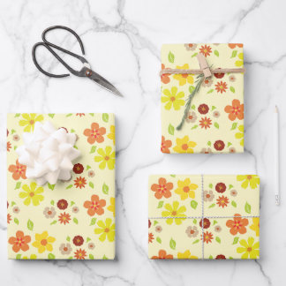 Pretty Flower Boho Wrapping Paper Sheet