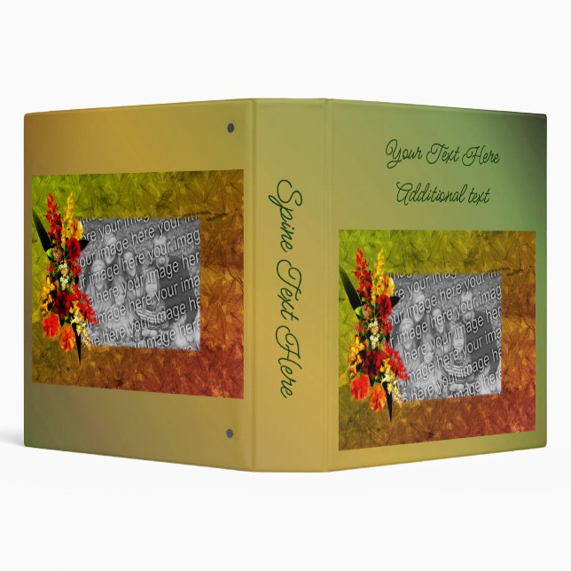 Pretty Flower Bouquet Personalized Photo  Binder (Background)