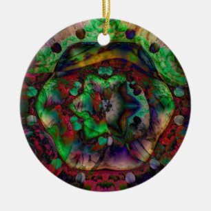 Pretty Flower Burst Abstract Ceramic Ornament