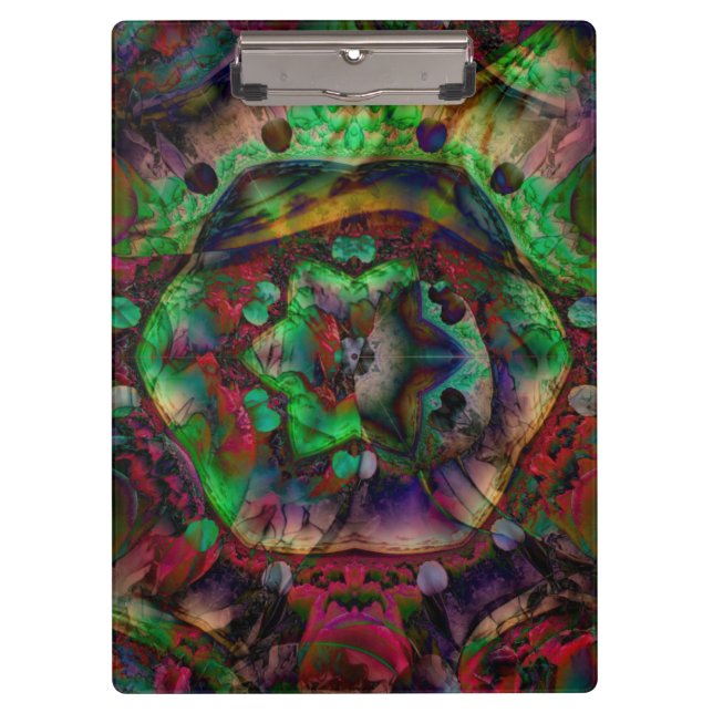Pretty Flower Burst Abstract Clipboard (Front)