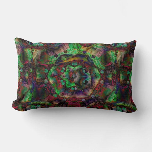 Pretty Flower Burst Abstract Lumbar Pillow (Front)