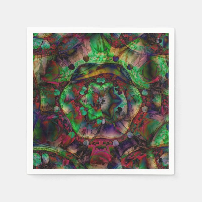 Pretty Flower Burst Abstract Napkin (Front)