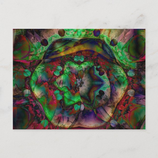 Pretty Flower Burst Abstract Postcard (Front)