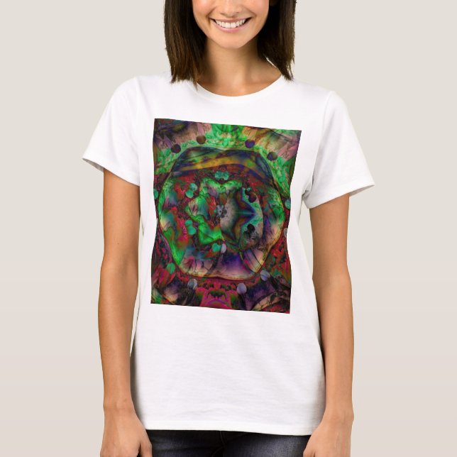 Pretty Flower Burst Abstract T-Shirt (Front)