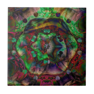 Pretty Flower Burst Abstract Tile