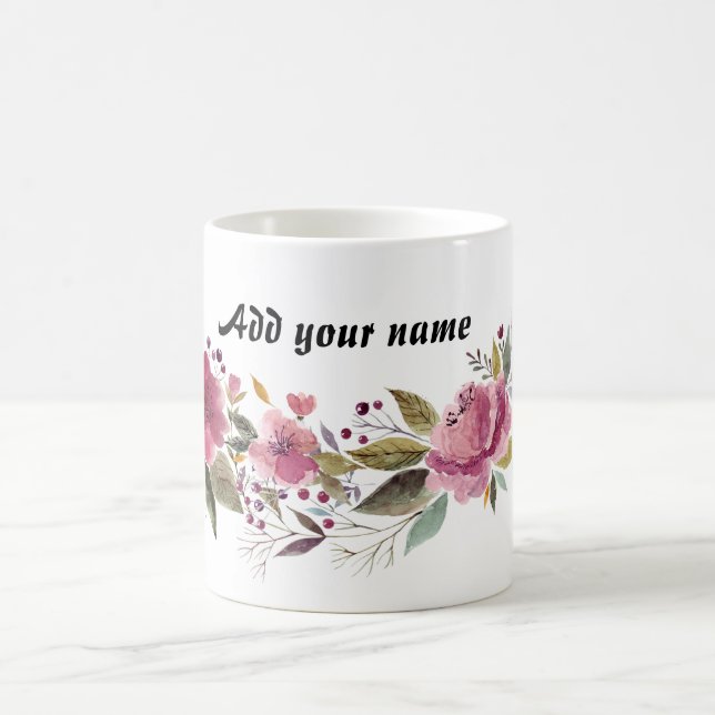 Pretty Flower (Customizable) Coffee Mug (Center)