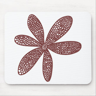 Pretty Flower - Dark Brown Mouse Pad