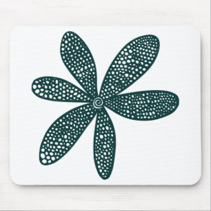 Pretty Flower - Dark Green Mouse Pad