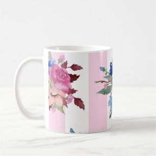 Pretty flower design coffee mug