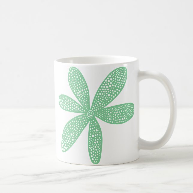 Pretty Flower - Faded Green Coffee Mug (Right)