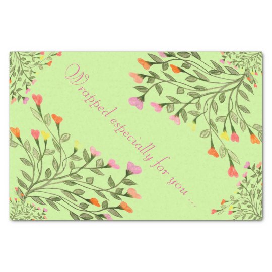 Pretty Flower Heart Tree Tissue Paper