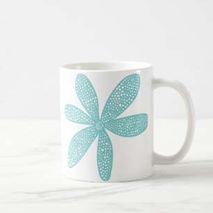 Pretty Flower - Light Blue Green Coffee Mug