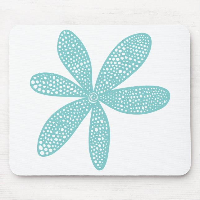Pretty Flower - Light Blue Green Mouse Pad (Front)