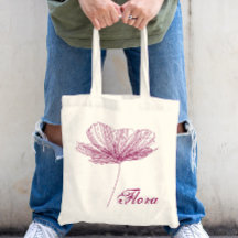 Pretty flower line drawing in purple tones