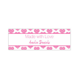 Pretty Flower Love Heart - Made with Love Self-inking Stamp