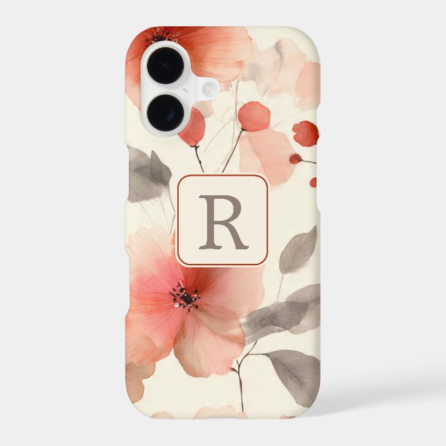 Pretty Flower Monogram Template Personalized (Back)