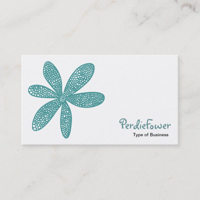 Pretty Flower - Ocean Green 669999 Business Card (Front)