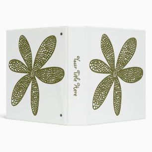 Pretty Flower - Olive Drab (1.5in) Binder