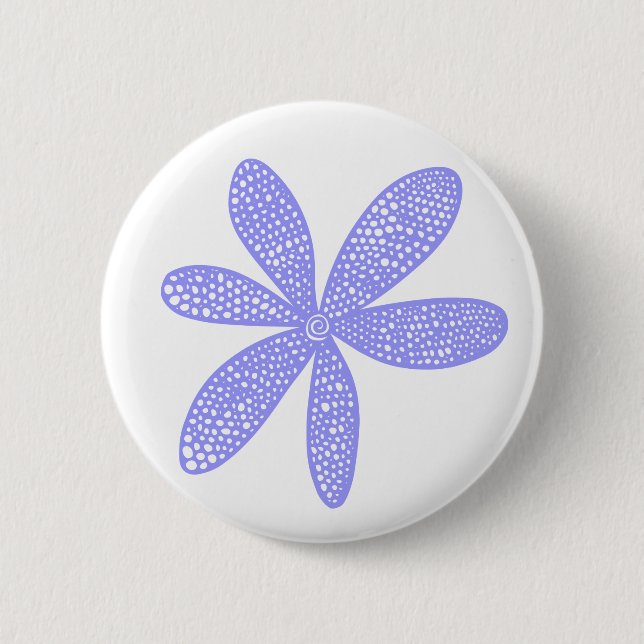 Pretty Flower - Pastel Blue on White 2 Inch Round Button (Front)