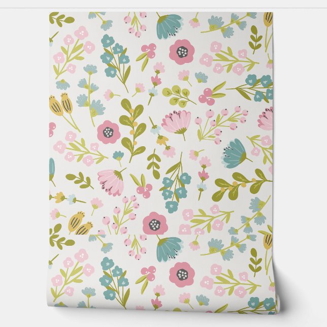 Pretty Flower Pattern Wallpaper (Unrolling)