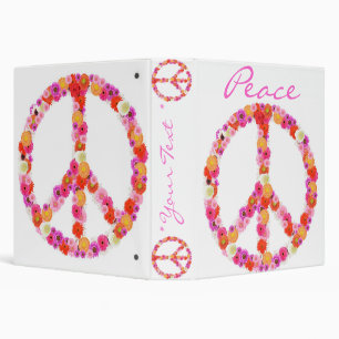 Pretty Flower Peace Sign Binder Design