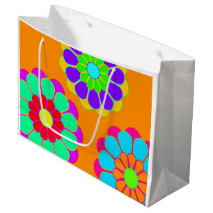Pretty Flower Power Bloom I II III + your backgr. Large Gift Bag
