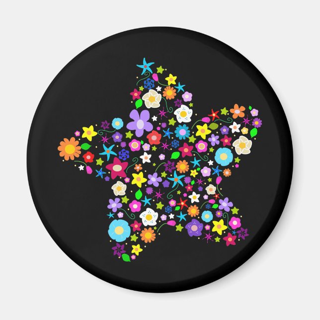 Pretty Flower Star Magnet (Front)