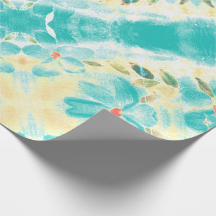 Pretty Flowered Teal Wrapping Paper
