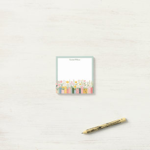 Pretty Flowers and Books Post-it Notes
