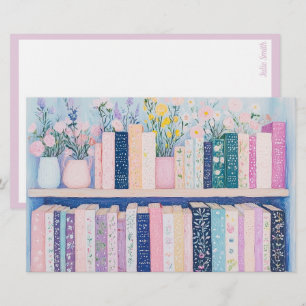 Pretty Flowers and Books Stationery