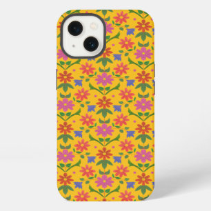Pretty Flowers and Polka Dots on Yellow iPad Case