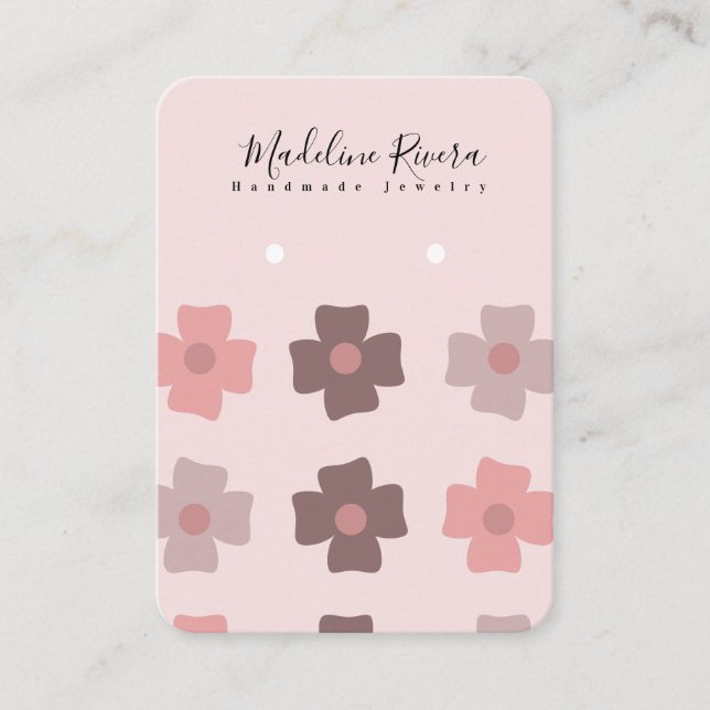 Pretty Flowers Artisan Earring Display Cards (Front)
