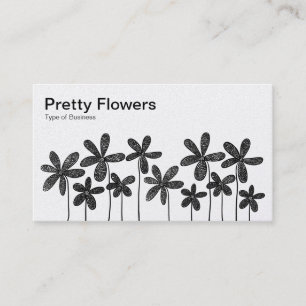 Pretty Flowers - Black and White (Alternating) Business Card