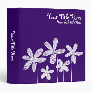 Pretty Flowers - Deep Purple (1.5in) Binder