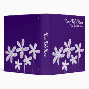 Pretty Flowers - Deep Purple (1in) Binder