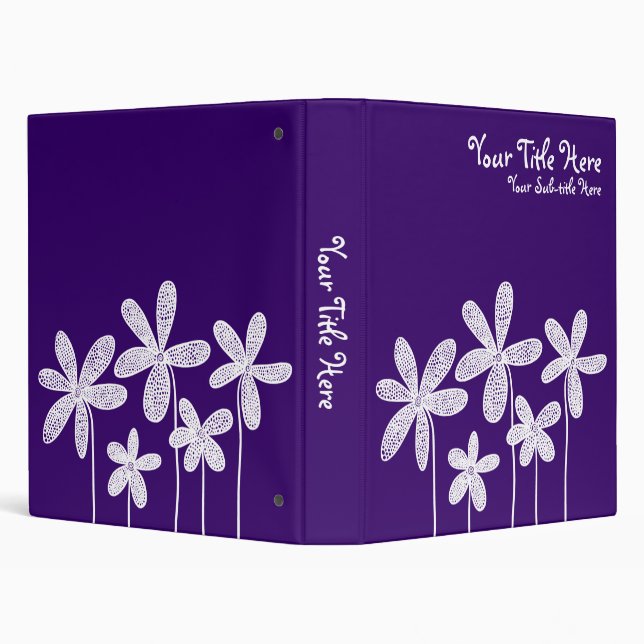 Pretty Flowers - Deep Purple (1in) Binder (Background)