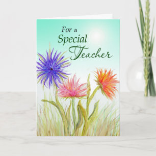 Pretty Flowers for Teacher Appreciation Day Card