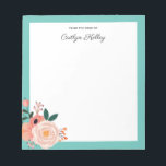 Pretty Flowers From the Desk of Personalized Notepad<br><div class="desc">This pretty notepad features modern multi colour flowers and your personalization.  Use the template form to add your text.</div>