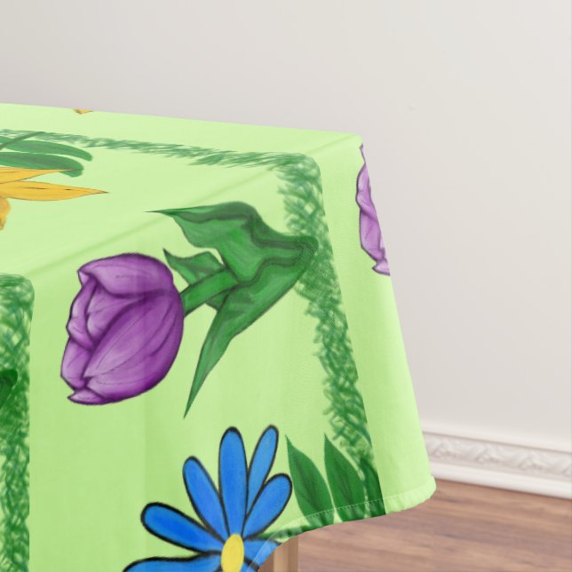 Pretty Flowers Patterned Table Cloth (In Situ)