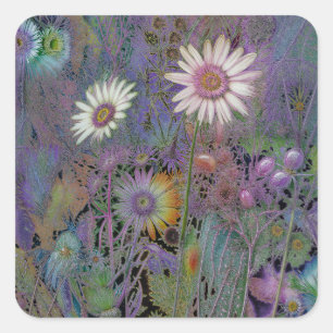 PRETTY FLOWERS T-SHIRT SQUARE STICKER