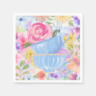 Pretty Flowers Teacups Napkin