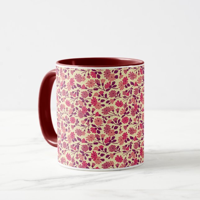 Pretty Flowers Vintage Style Floral Mug Cup  (Front Left)
