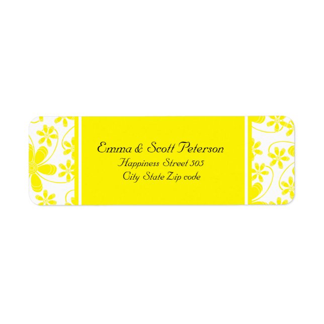 Pretty Flowers Wedding Return Address Label (Front)