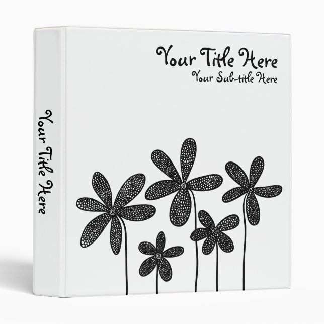 Pretty Flowers - White (1in) Binder (Front/Spine)