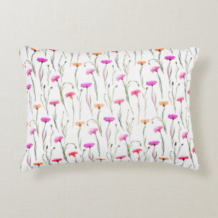 Pretty Flowers With Stems Pattern Accent Pillow